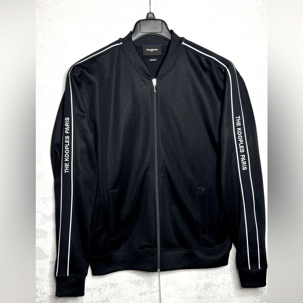 The Kooples Logo Embroidered ~ Front Zip Jacket, MEN, Relaxed fit